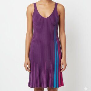Ava Purple‎ Pleated Knit Colorblock Tank Dress – Women’s